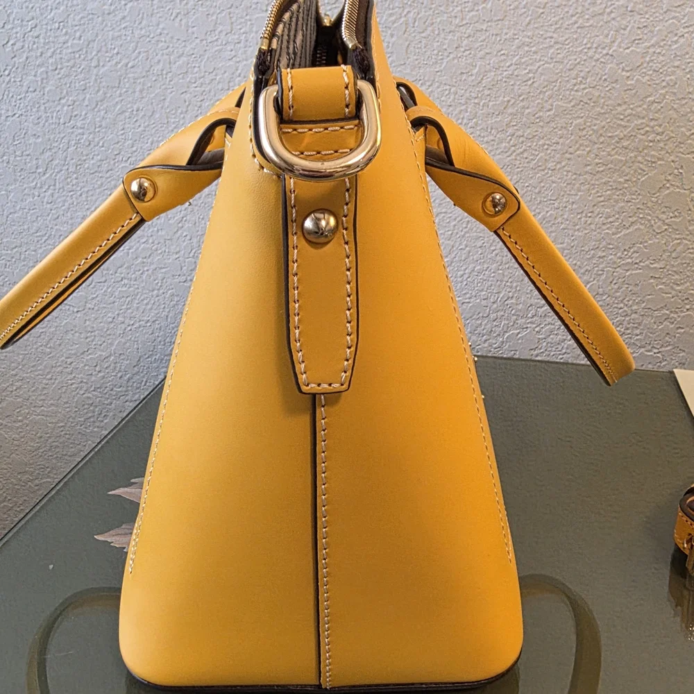 Dooney & Bourke Yellow Leather Satchel